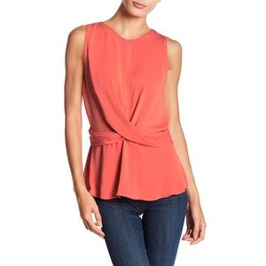 NWT Naked Zebra Salmon Color Front Twist Tank Top
